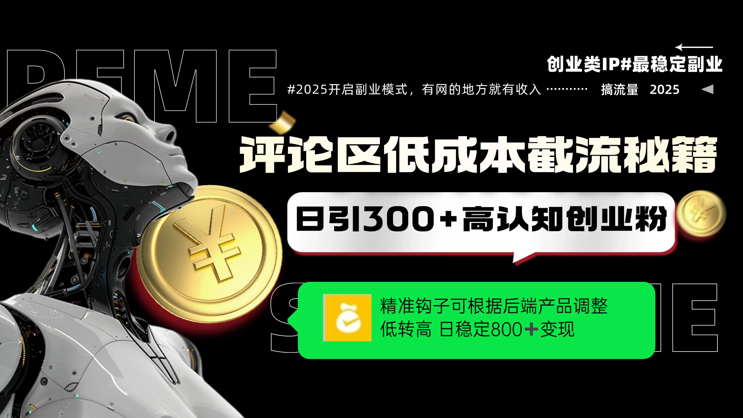 评论区低成本引流秘籍，精准钩子直击用户，单账号日增300+创业粉，日稳定变现800+